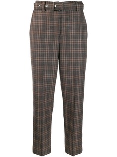 Brunello Cucinelli брюки в клетку с поясом