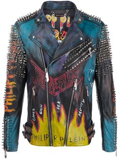 Philipp Plein байкерская куртка Evil Smile
