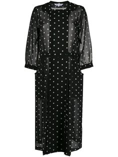 Comme Des Garçons Comme Des Garçons платье миди в горох с воротником Питер Пэн