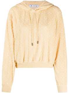 Off-White укороченное жаккардовое худи