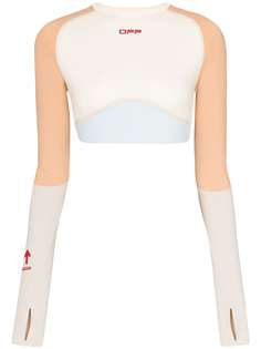 Off-White двухцветный укороченный топ Active