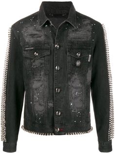 Philipp Plein джинсовая куртка Evil Smile