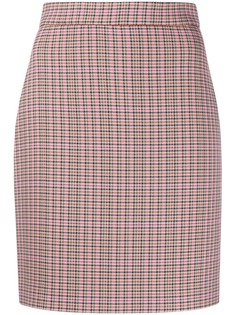 MSGM твидовая юбка мини с узором в елочку