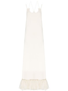 Jil Sander платье макси с бахромой