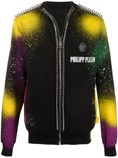 Philipp Plein худи на молнии с эффектом разбрызганной краски