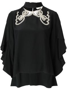 Fendi блузка с жемчужной отделкой