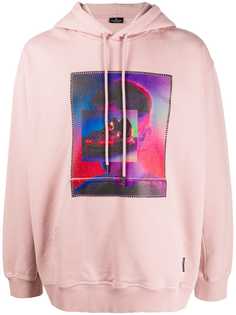 MARCELO BURLON COUNTY OF MILAN BUMPER CAR OVER HOODIE DUST PINK MULTICO