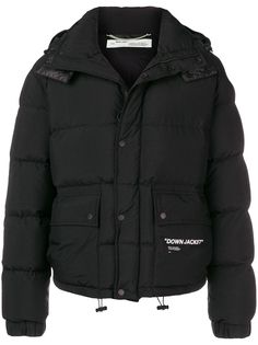 Off-White пуховик с принтом Down Jacket