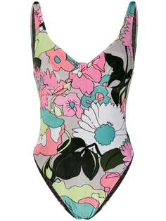 Fendi floral-print scoop-back swimsuit