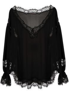 Ermanno Scervino блузка с длинными рукавами и фестонами
