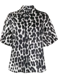 Just Cavalli рубашка оверсайз с леопардовым принтом