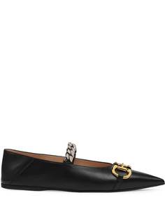 Gucci балетки с пряжкой Horsebit