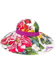 Dolce & Gabbana широкополая шляпа с цветочным принтом