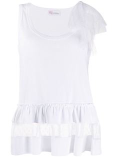 RedValentino топ с расклешенным подолом и тюлем