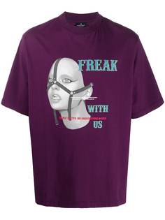 MARCELO BURLON COUNTY OF MILAN FREAK OVER T-SHIRT DARK PURPLE MULTICOLO