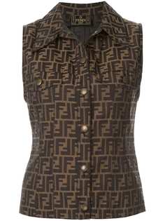 Fendi Pre-Owned топ без рукавов с логотипом