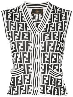 Fendi Pre-Owned трикотажный жилет с узором FF