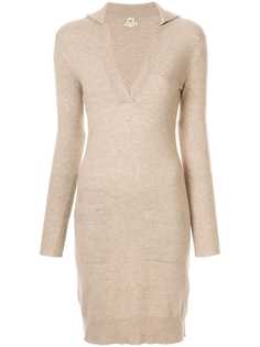 Hermès кашемировое платье-джемпер с V-образным вырезом