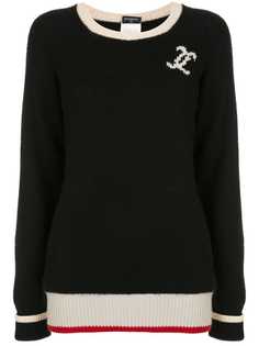 Chanel Pre-Owned кашемировый свитер с длинными рукавами и логотипом СС