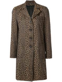 Fendi Pre-Owned пальто с длинными рукавами и леопардовым принтом