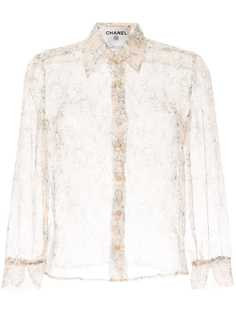 Chanel Pre-Owned полупрозрачная рубашка с длинными рукавами