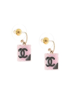Chanel Pre-Owned серьги в форме ромбов с логотипом CC