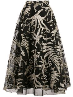 Marchesa кружевная юбка с вышивкой