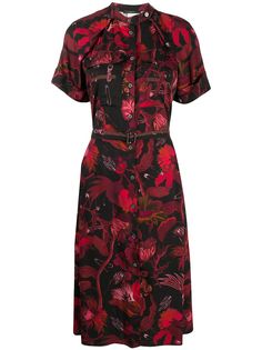 Paul Smith платье-рубашка с поясом и цветочным принтом