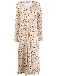 ROTATE плиссированное платье макси с принтом