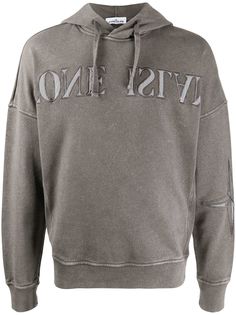 Stone Island худи с эффектом потертости