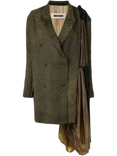 Uma Wang стеганое пальто с драпировкой