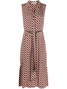 DVF Diane von Furstenberg платье с V-образным вырезом и принтом