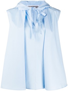 Courrèges блузка без рукавов с капюшоном
