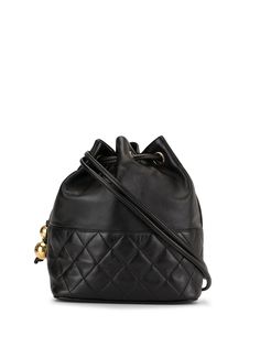 Chanel Pre-Owned стеганая сумка на плечо 1992-го года с кулиской и логотипом CC