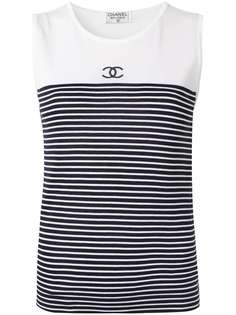 Chanel Pre-Owned топ без рукавов в полоску