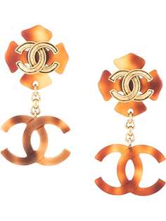 Chanel Pre-Owned серьги с логотипом CC