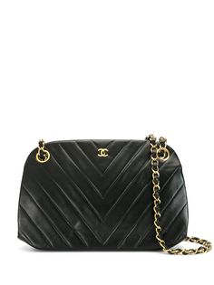 Chanel Pre-Owned стеганая сумка с узором шеврон
