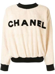 Chanel Pre-Owned фактурный джемпер с логотипом
