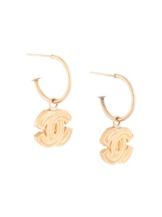 Chanel Pre-Owned серьги-подвески 2001-го года с логотипом CC