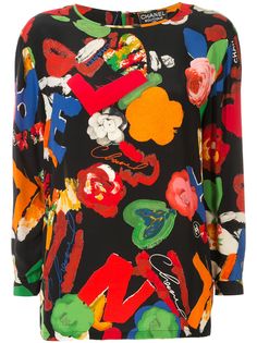 Chanel Pre-Owned топ с цветочным принтом