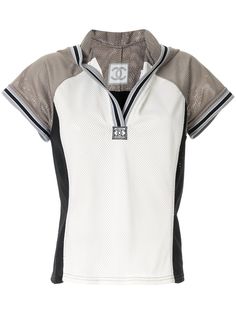 Chanel Pre-Owned сетчатая рубашка с короткими рукавами и капюшоном
