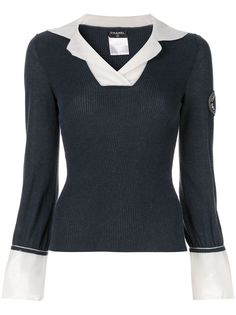 Chanel Pre-Owned многослойный джемпер с эффектом рубашки