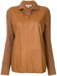 Hermès трикотажный топ со вставками