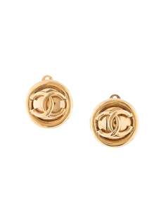 Chanel Pre-Owned серьги с логотипом CC