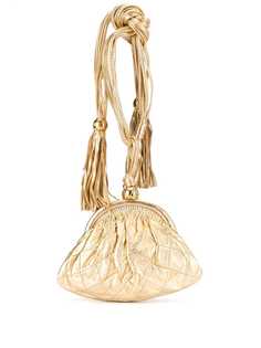 Chanel Pre-Owned стеганый клатч с логотипом СС и бахромой