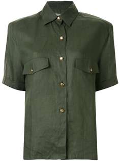 Chanel Pre-Owned рубашка на пуговицах в стиле милитари с логотипом