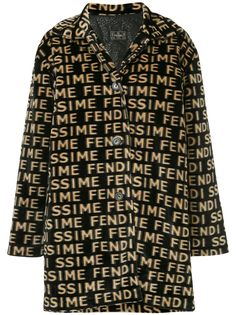 Fendi Pre-Owned пальто с принтом с логотипом и с длинными рукавами
