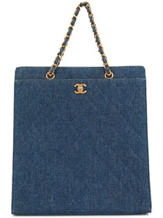 Chanel Pre-Owned стеганая сумка-тоут с логотипом CC