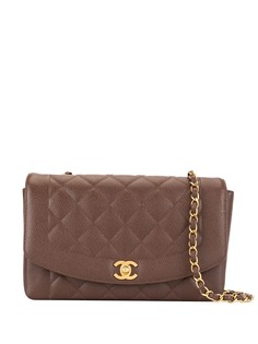 Chanel Pre-Owned стеганая сумка на плечо Diana с ремнем-цепочкой