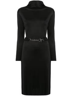 Hermès платье с воротником-стойкой и поясом